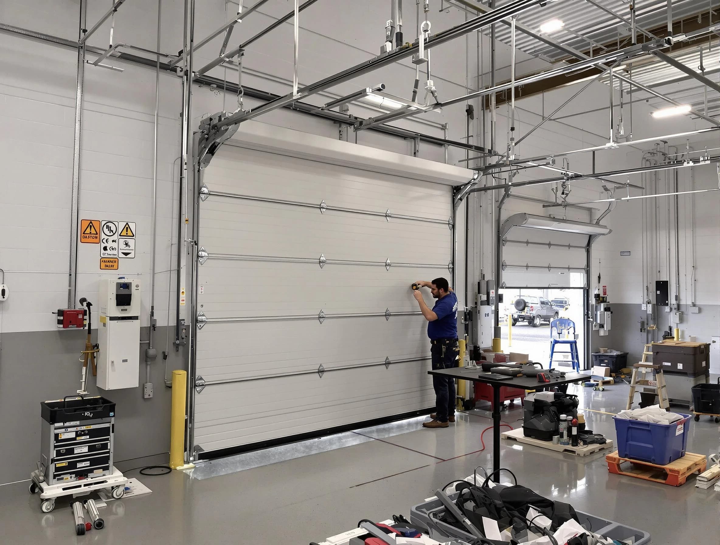 Commercial garage door repair being performed by Sayreville Garage Door Repair expert in Sayreville